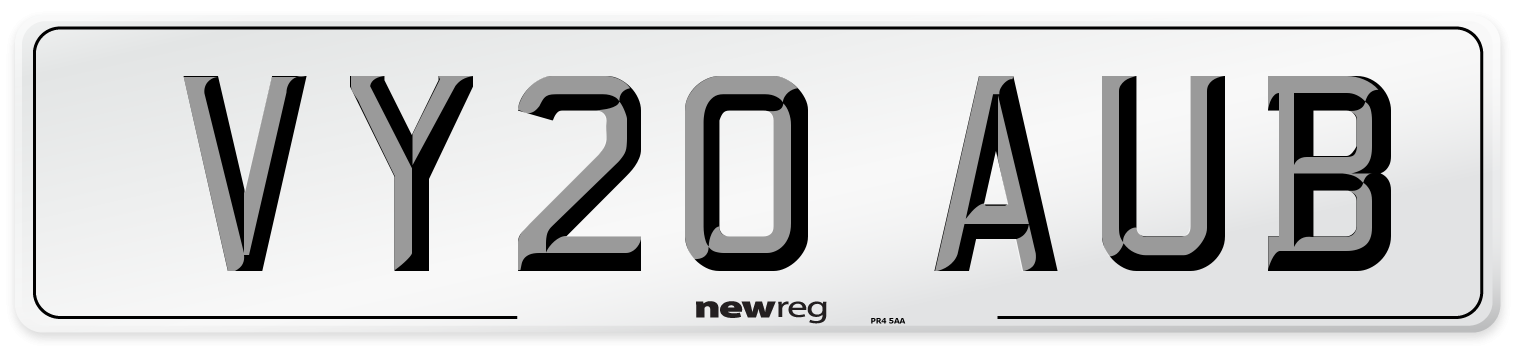 VY20 AUB Number Plate from New Reg